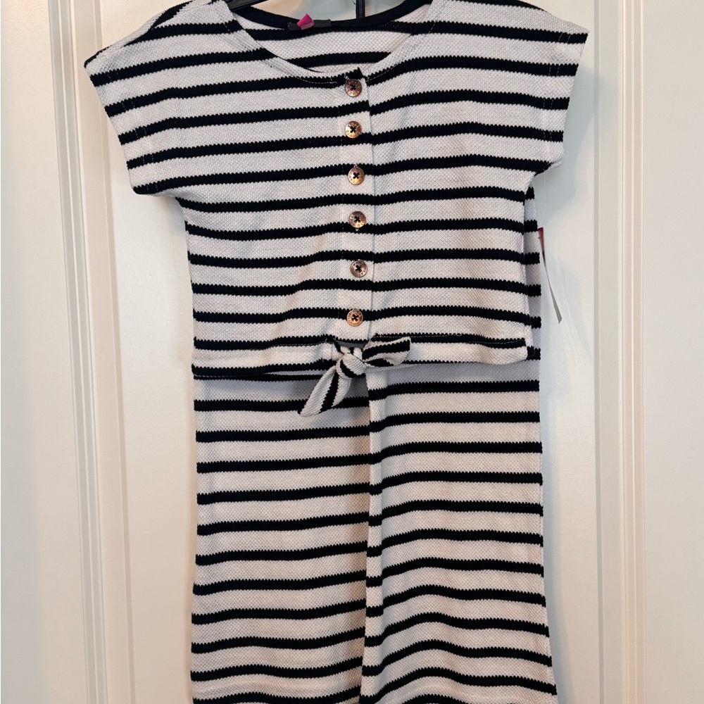 Vince Camuto 2 piece Striped Black and White girls wide leg pant set size 5 NWT